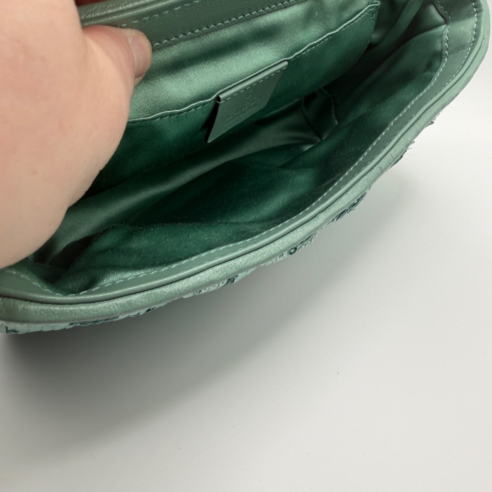 Gucci GG Marmont mini sequin shoulder bag in an aqua - Picture 7 of 8
